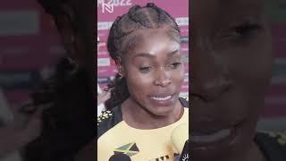 Elaine Thompson after winning 100m Gold at the #commonwealthgames2022