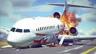 Emergency Landing On The Road   Survival Scenarios Chances  Airplane Crash  Besiege