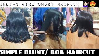 girl short haircut tutorial | Blunt / Bob haircut kese kare | how to cut short haircut #haircut