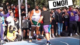 Heavyweight FIGHT In Spain! CHAOS At The Park! 5v5 Basketball