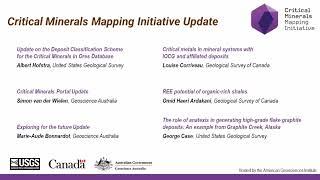 Critical Minerals Mapping Initiative Update - Discussion Session