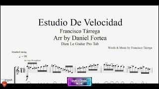 Estudio De Velocidad by Francisco Tárrega for Guitar Tutorial with TABs