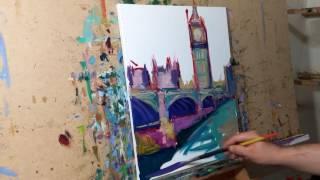 Artist JOSE TRUJILLO Impressionism Oil Painting Big Ben Demo