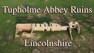 Drone footage of Tupholme Abbey Ruins, Lincolnshire. Aerial photography