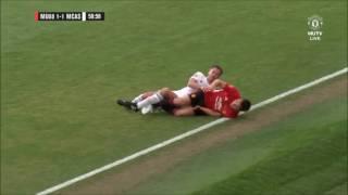 Jamie Carragher's Tackle on Gary Neville..The pundits take their battle back on the pitch