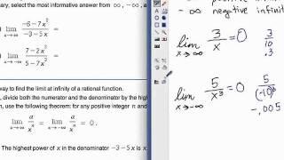 limits at infinity and rational functions