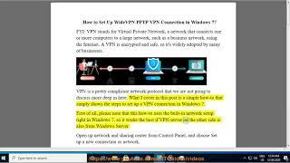 Set Up WideVPN PPTP VPN Connection in Windows 7