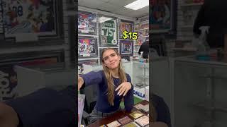 Going around the shop and having everyone guess the value of this Ja Kaboom without looking at comps