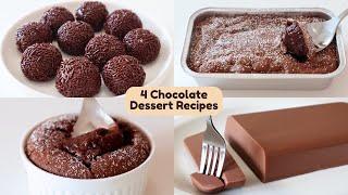 4 Chocolate Dessert Recipes | Brigadeiro, Molten Lava Cake, Nutella Mug Cake, Choco Bread Pudding