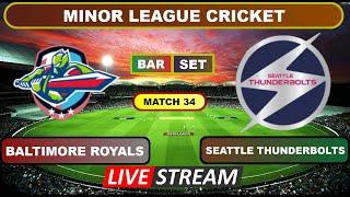 Live - Baltimore Royals vs Seattle Thunderbolts Live Cricket Score & Commentary