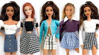 DIY 10 BARBIE IDEAS NO SEW NO GLUE | DIY Miniature Ideas for Barbie | Barbie Doll Clothes