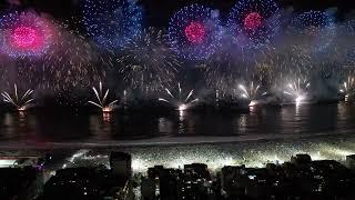 New year's 2024 fireworks over Copacabana - Rio de Janeiro - Brazil (4k)