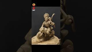 bike pe baithe huye Hanuman ji ki murti  || #shorts #niroyadavartcraft #hanuman #clayart