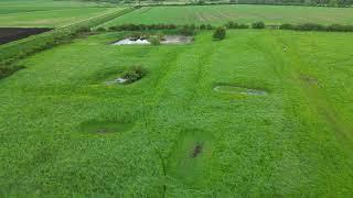 Drone over Sawtry Abbey -  aerial footage over former Cistercian monastery place