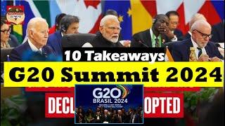 10 Takeaways G20 Summit 2024