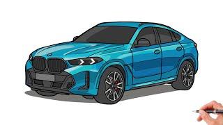 How to draw BMW X6 2024 / drawing bmw x6m competition  2025 car