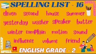 English Grade 2 Spelling List 16