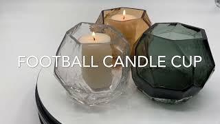 JX3151  Multangular Glass Candle Cup