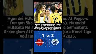 Hyundai Hillstate berhasil mengalahkan AI Peppers #vleague #volikorea #volleyball #fyp