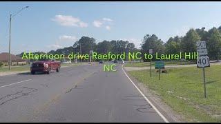 NORTH CAROLINA BACKROADS - Afternoon drive Raeford NC to Laurel Hill NC - ASMR