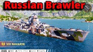 Navarin a Russian brawling battleship in World of Warships Legends!