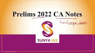 Sunya IAS | Current Affairs Notes | GS Notes for Prelims | UPSC CSE