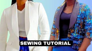 Shawl Collar Jacket| how to cut and sew #tutorial