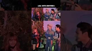 ENHYPEN meets up with Lisa ahead of their Coachella set #interaction️‍️ #shorts #lisa #enhypen