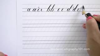 Lowercase Lesson Sample from Modern Calligraphy 101 || CROOKED CALLIGRAPHY