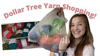 Come Yarn Shop With Me At Dollar Tree | Only $7 Yarn Shopping + A Yarn Haul | $1 Dollar Tree Yarns