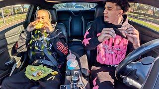 Eating Extremely MESSY In Jordan Car On Purpose To See His Reaction..