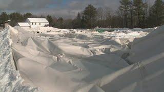 Heavy, wet snow causes athletic domes in Maine to collapse