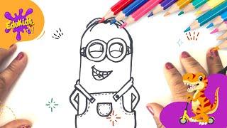 Como desenhar o Minion Stuart - Edukids TV