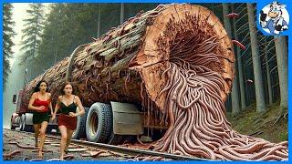 Extreme Dangerous Big Logging Wood Truck Driving Skill | Dangerous Idiots Fastest Truck #146