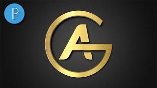 A G Letters Logo Design On Android - Golden Circle G Shape Logo Design Tutorial In Pixellab