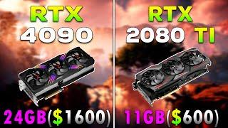 RTX 4090 24GB (2022 Flagship) vs RTX 2080 Ti 11GB (2018 Flagship) | 4 Years Difference Gaming Test