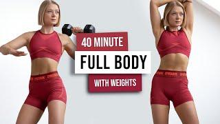 40 MIN SWEAT & STRENGTH Workout - Full Body Cardio and Muscle Toning With Weights, No Repeat