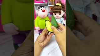 Boy and Girl Eating Avocado Set Toys, Satisfying With Unboxing Miniature ASMR Videos