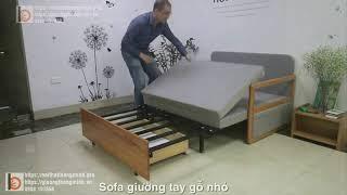 Sofa Giường Thông Minh Tay Gỗ Nhỏ
