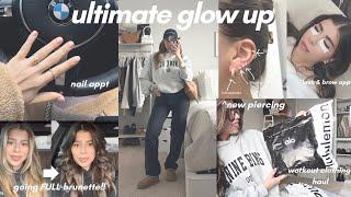 GLOW UP W ME FOR 2024!  going brunette, nail appt, lash & brows, new piercing + haul