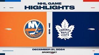 NHL Highlights | Islanders vs. Leafs - December 21, 2024