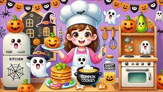 Spooky Toy Kitchen Fun!  Halloween Cooking Adventure for Kids | Pretend Play with Kitchen set