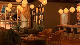 Autumn Café Music | Fall Ambience with Soothing Jazz and Leaves Gently Falling for Sleep and Relax