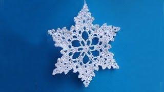 Снежинка крючком How to crochet snowflake  Урок вязания