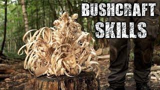 Bushcraft Skills - Axe & Knife Skills, Camp Setup, Fire (Overnight Camping)