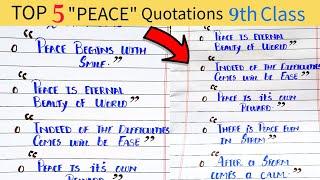 Class 10th "Peace" Summary Top 5 Easy Quotations