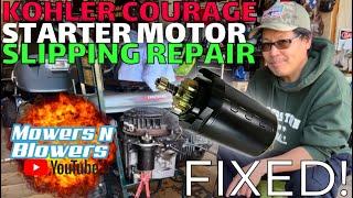 HOW TO FIX A SLIPPING STARTER MOTOR KOHLER COURAGE JOHNSON ELECTRIC TAKE APART BENDIX GEAR ASSEMBLY