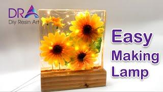 Easy Making Epoxy resin lamp art | Diy Resin Art