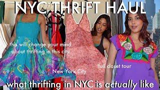 TRYING ON 50+ ITEMS I THRIFTED IN NYC (this will change your mind about thrifting)