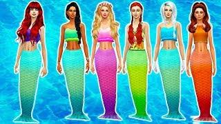 Disney Princess Makeovers as MERMAIDS CHALLENGE!‍️ in The Sims 4 Create a Sim! (Part 2)